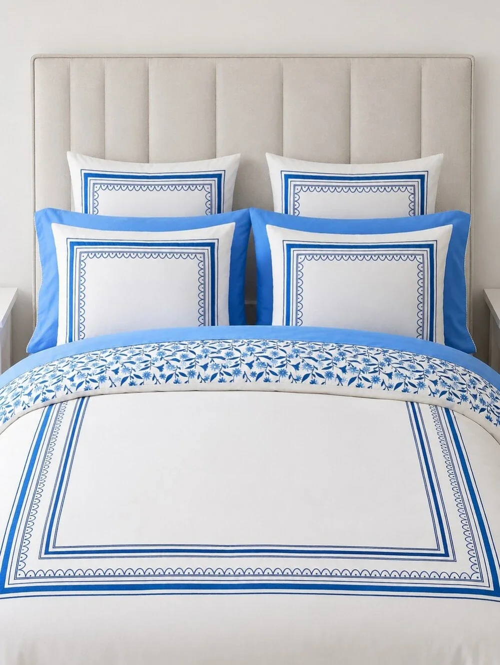 Pottery Barn Mark D. Sikes Pixie Scallop Reversible Duvet Cover Full/Queen NWT